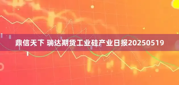 鼎信天下 瑞达期货工业硅产业日报20250519