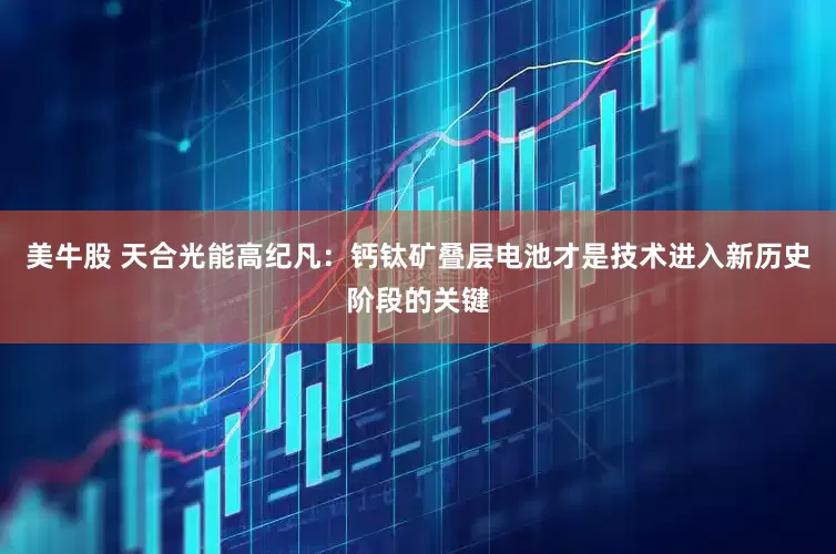 美牛股 天合光能高纪凡：钙钛矿叠层电池才是技术进入新历史阶段的关键